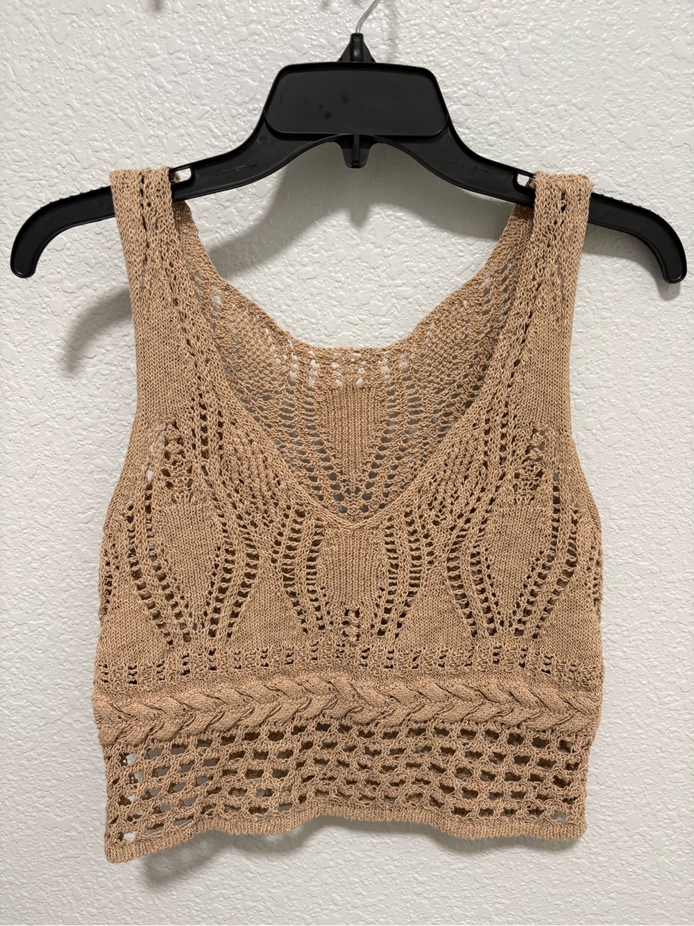 Zara Crochet Tank Top in Tan Sz S Worn Twice
